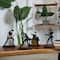 Black Polystone Rock Band Musician Sculpture with Gold & Silver Accents Set